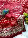 BV Red Bhandani Printed Saree For Festival