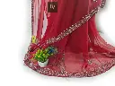 BV Karwachauth Special Pure Georgette Saree with Buta work