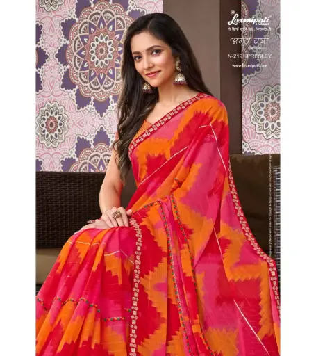 Laxmipati Amrit Varsha N-2191 Chiffon Multicolor Saree