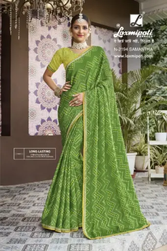 Laxmipati Amrit Varsha N-2194 Chiffon Green Saree